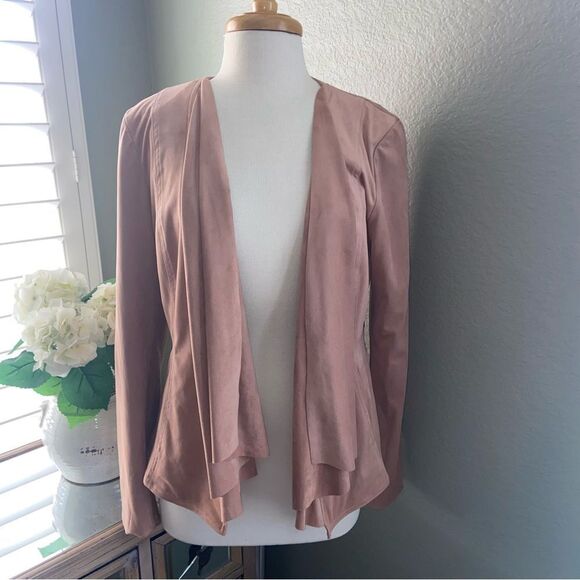 NWOT Anthropologie Hutch Draped Faux Suede Jacket Neutral Beige Large - Picture 10 of 16